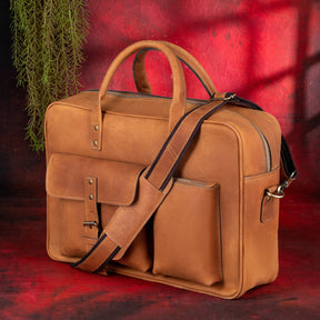 Council Briefcase - Brown Leather - Bricks Masons