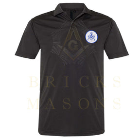 Master Mason Blue Lodge Polo Shirt - Square & Compass G Various Colors - Bricks Masons