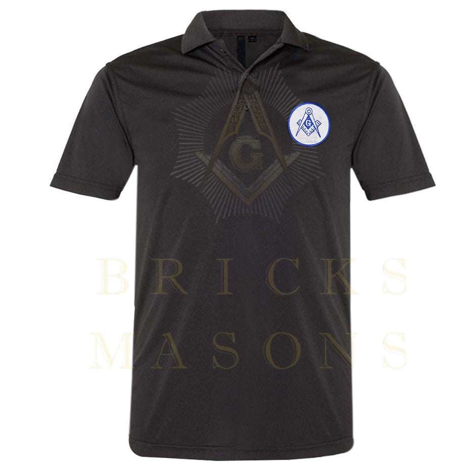 Master Mason Blue Lodge Polo Shirt - Square & Compass G Various Colors - Bricks Masons