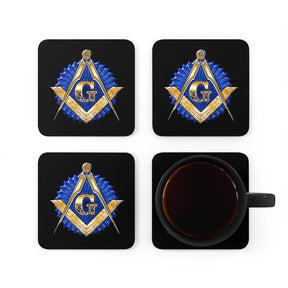 Master Mason Blue Lodge Coaster - Golden Square & Compass G