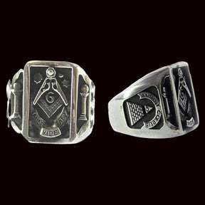 Masonic Ring Aude Vide Tace in Silver Masonry 2 x 2 cm 19 gr Art 90 - Bricks Masons