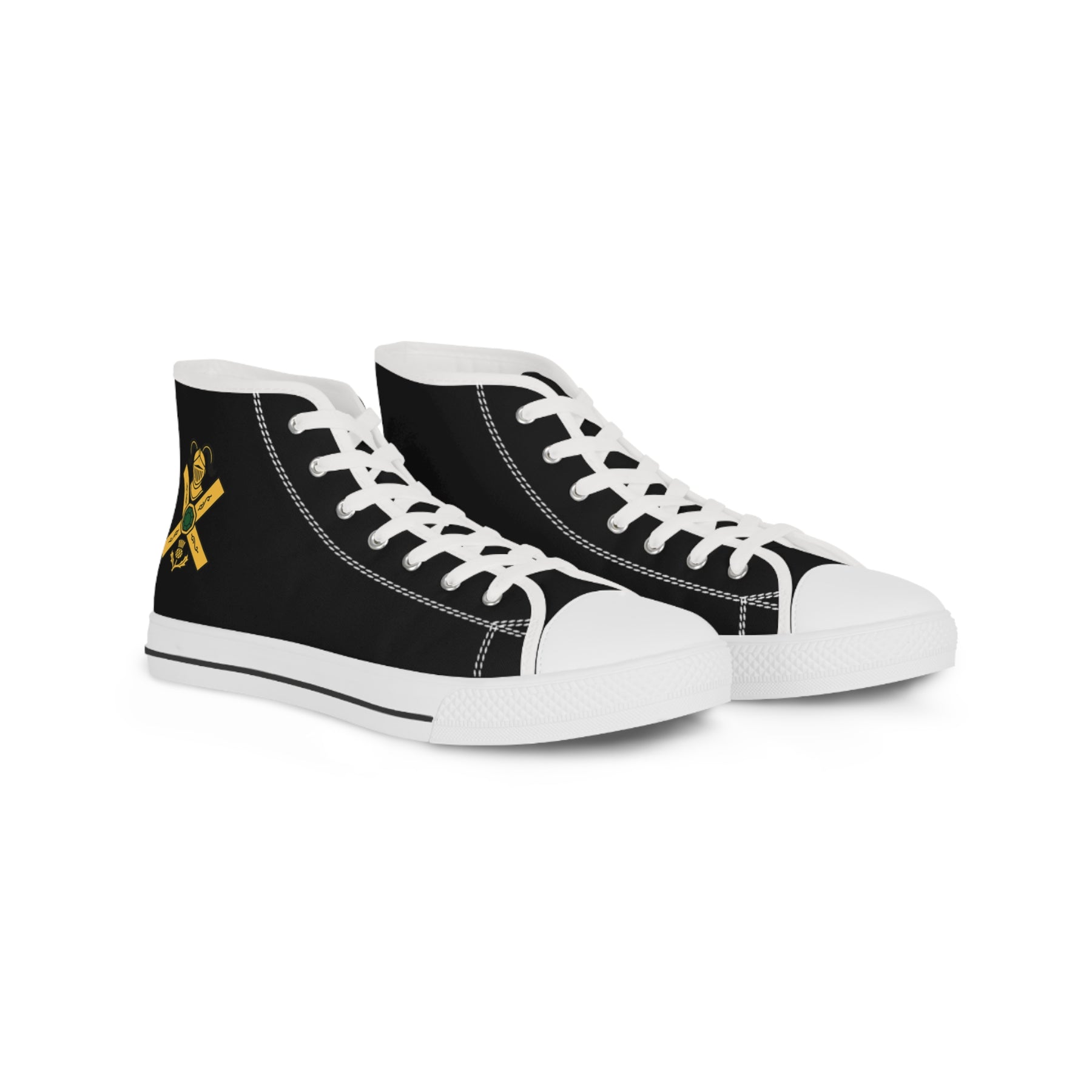 Knights of St. Andrew Sneaker - High Top Black & White - Bricks Masons