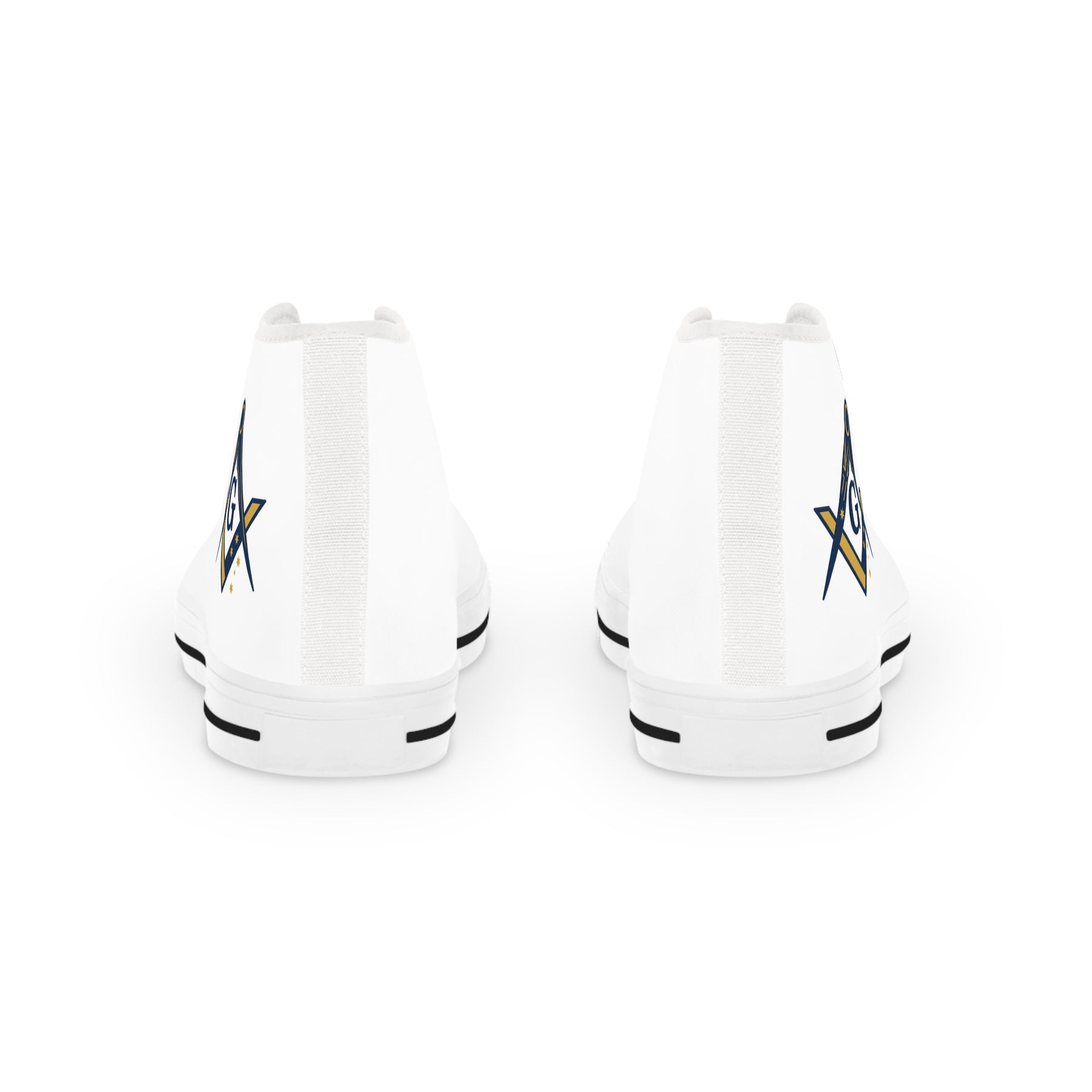 Master Mason Blue Lodge Australia Jurisdiction Sneaker - High Top Black & White S&C G - Bricks Masons