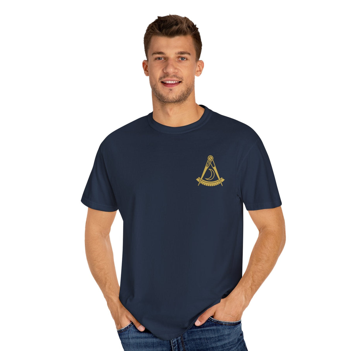 District Deputy Grand Master Blue Lodge T-Shirt - Garment-Dyed Tee - Bricks Masons