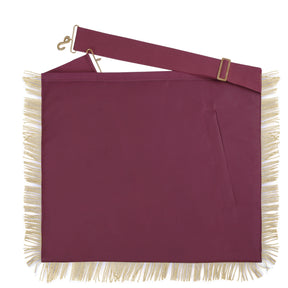 95th Degree Memphis Misraim Apron - Burgundy Velvet With Gold Hand Embroidery Bullion - Bricks Masons