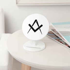 Master Mason Blue Lodge Wireless Charger - White with Square & Compass