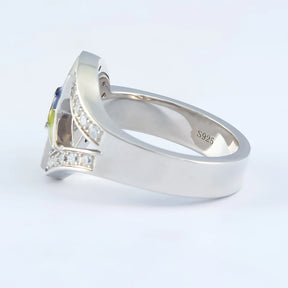 OES Ring - Colorful Star with Altar and Open Bible - Bricks Masons