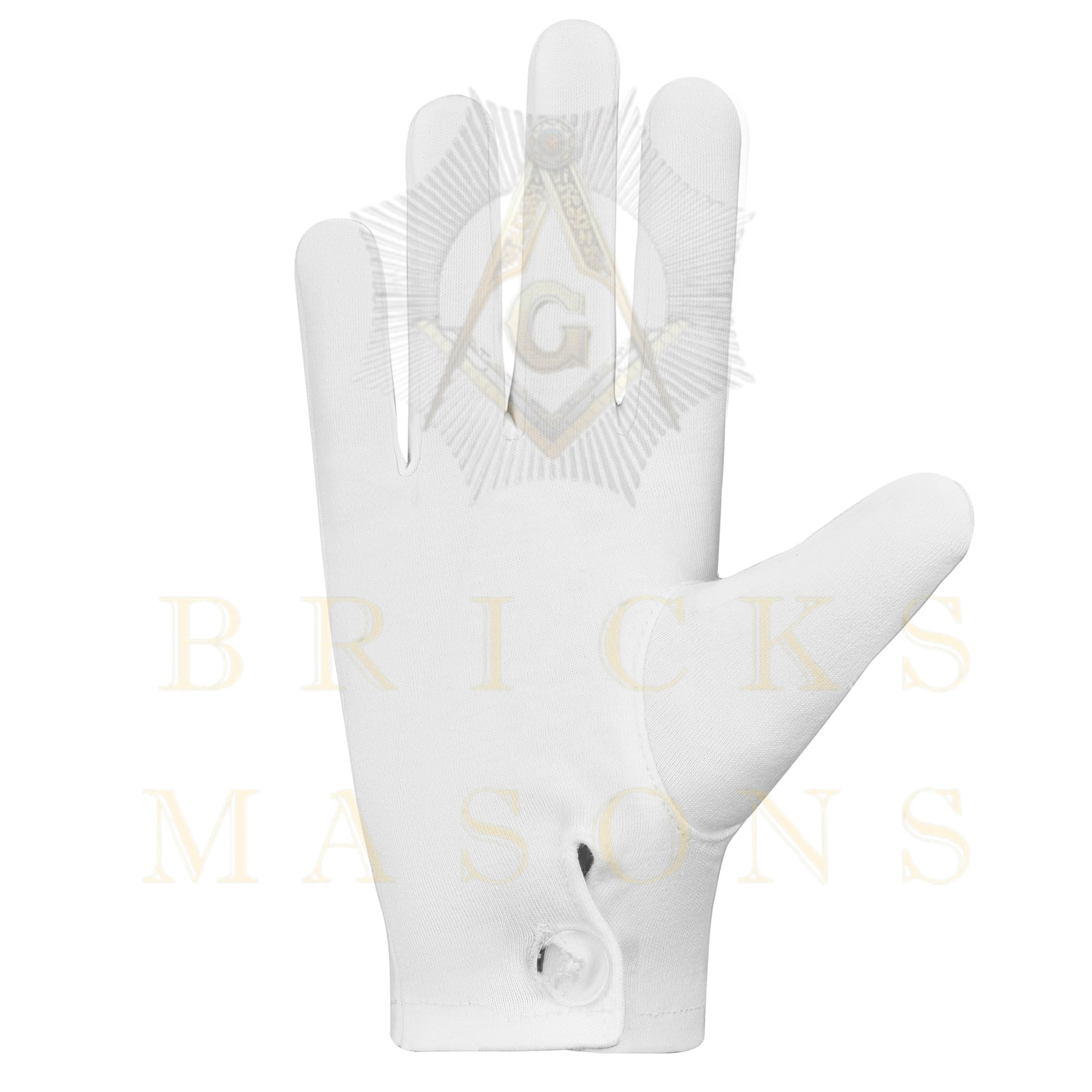 Antlered Guard Elks of the World Gloves - White Cotton - Bricks Masons