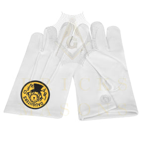 Elks of the World Gloves - White Cotton Daughters of IBPOEW - Bricks Masons