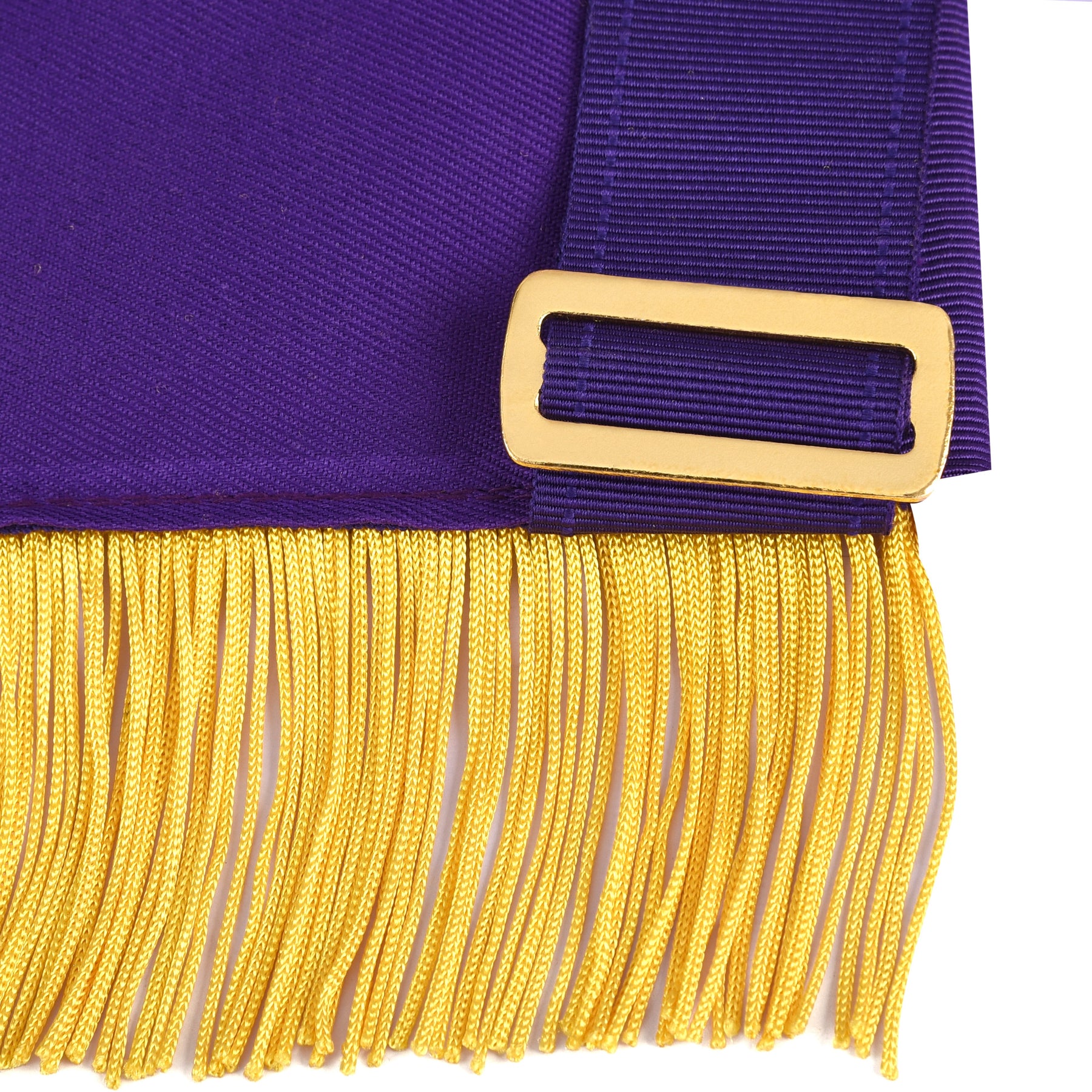 Master Mason Blue Lodge Apron - Purple Ribbon With Machine Embroidery Bullion And Tassels