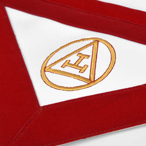 Royal Arch Chapter Apron - Red Velvet With Triple Tau