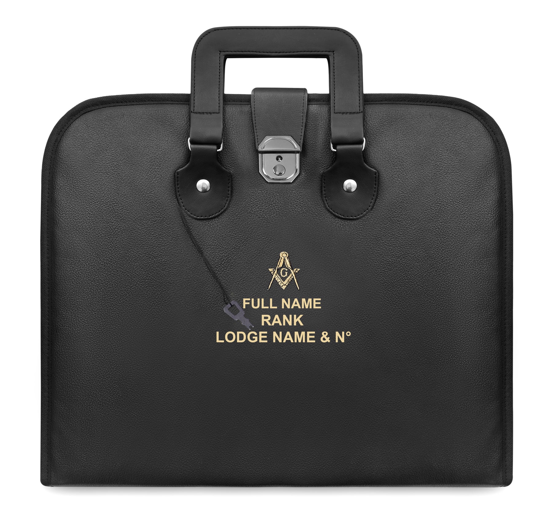 Master Mason Blue Lodge Apron Case - Gold Embroidery With Soft Imitation Leather - Bricks Masons