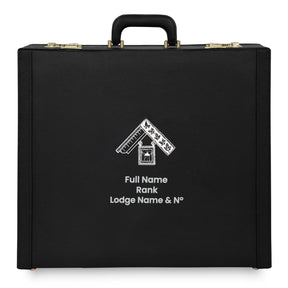 Past Master Craft English Regulation Apron Case - Silver Hand Embroidery Personalization Various Sizes & Materials - Bricks Masons