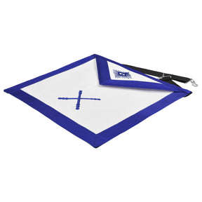 Marshal Blue Lodge Officer Apron - Royal Blue With Silver Plated Snake fitting - Bricks Masons