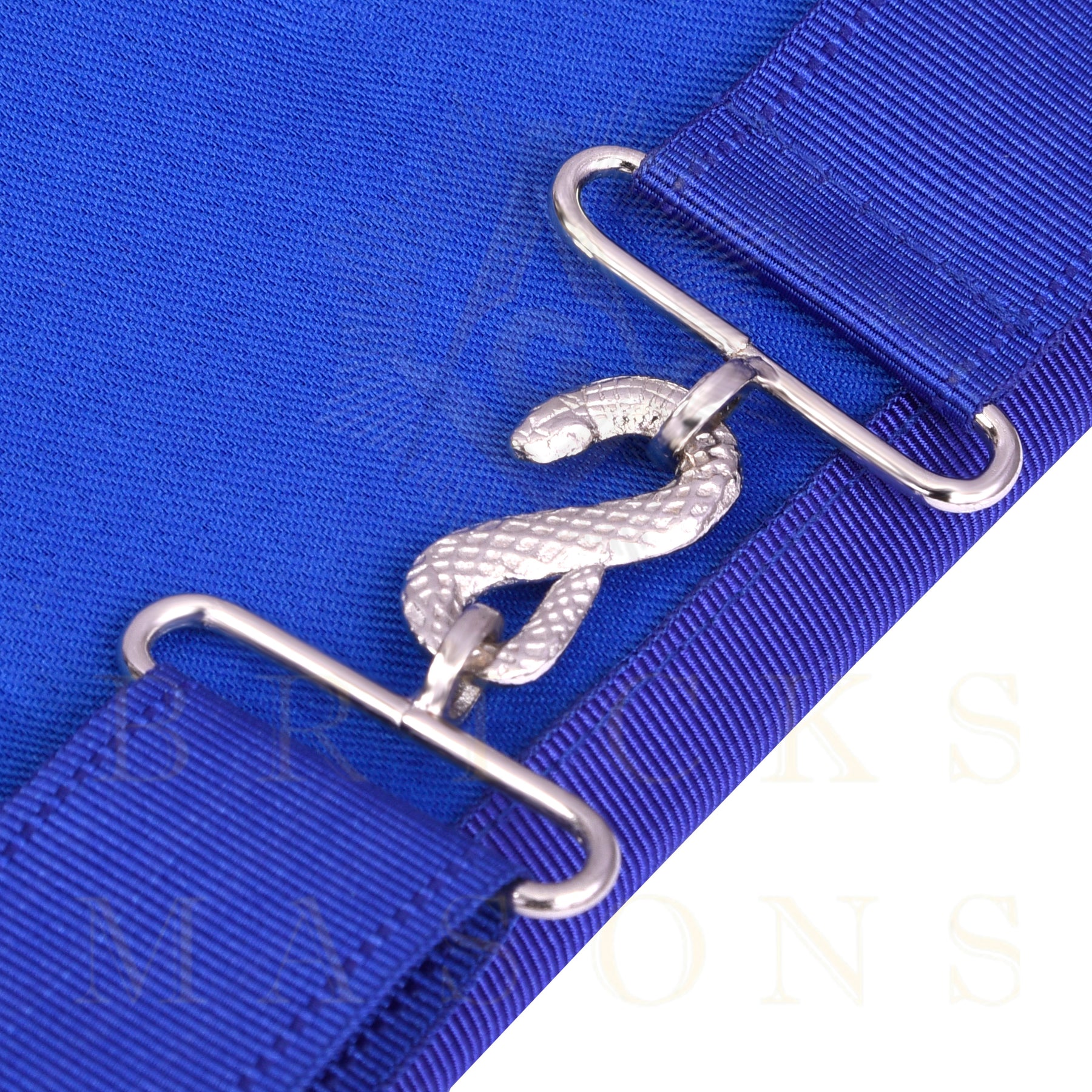 Junior Steward Blue Lodge Officer Apron - Machine Embroidery With Waist Belt Customizable Flap - Bricks Masons