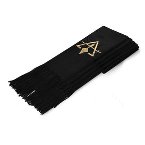 Council Scarf - Black Embroidery Cashmere - Bricks Masons