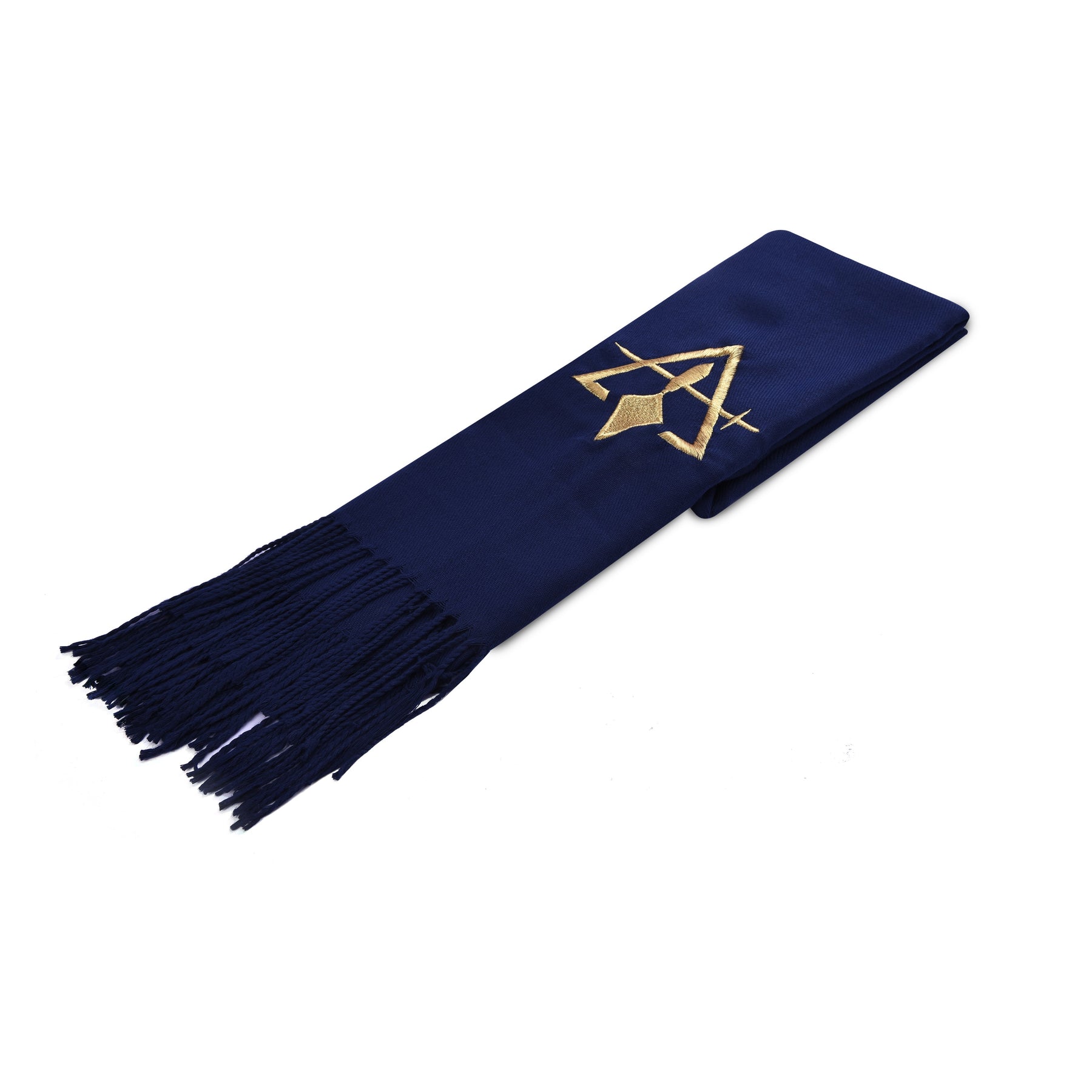 Council Scarf - Blue Embroidery Cashmere - Bricks Masons