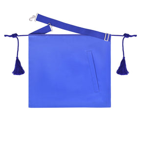 Past Master Blue Lodge Apron - Blue Ribbon With Tassels - Bricks Masons