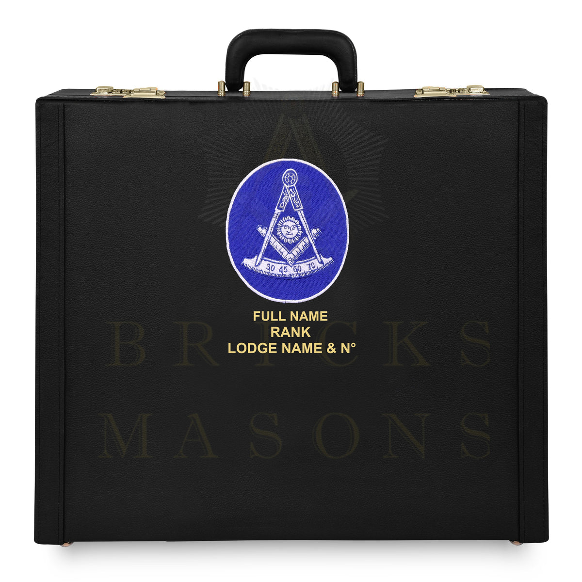 Past Master Blue Lodge Apron Case - Personalized White & Blue Emblem Various Sizes & Materials - Bricks Masons