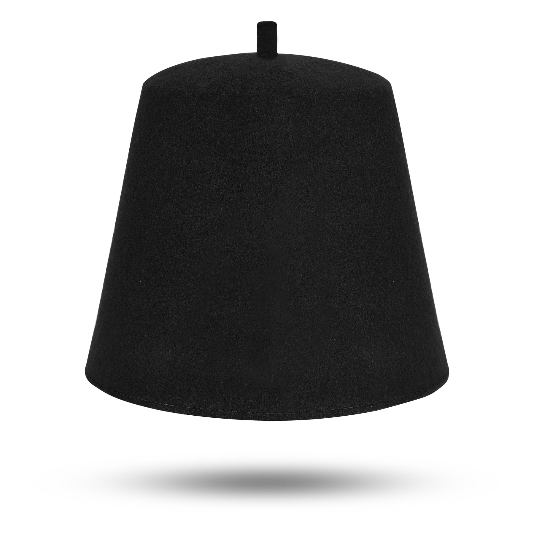 Masonic Plain Fez Hat - Black Wool With Various Tassel Colors - Bricks Masons