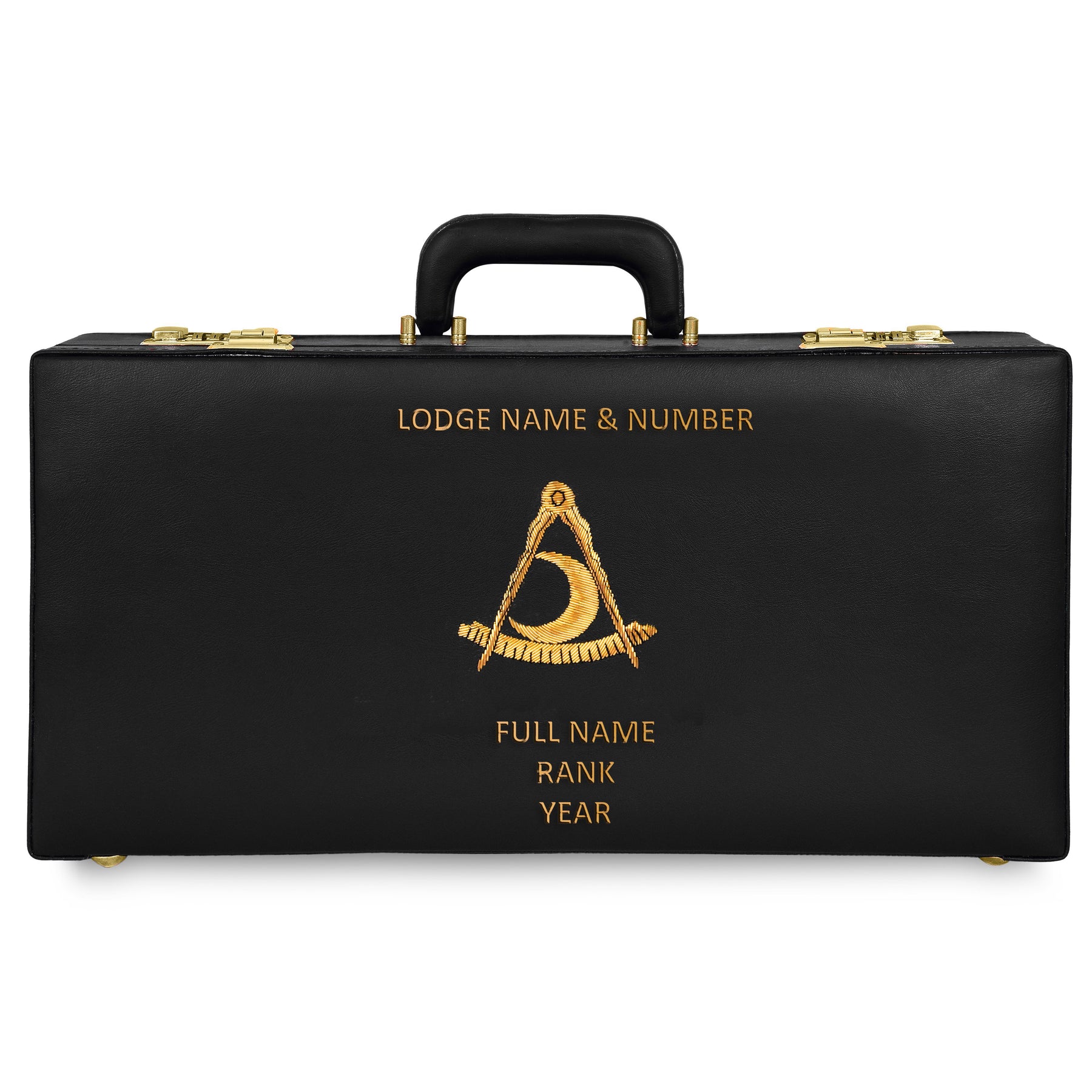 Past District Deputy Grand Master Blue Lodge Apron Case -  Hand Embroidery Personalization Half Size - Bricks Masons