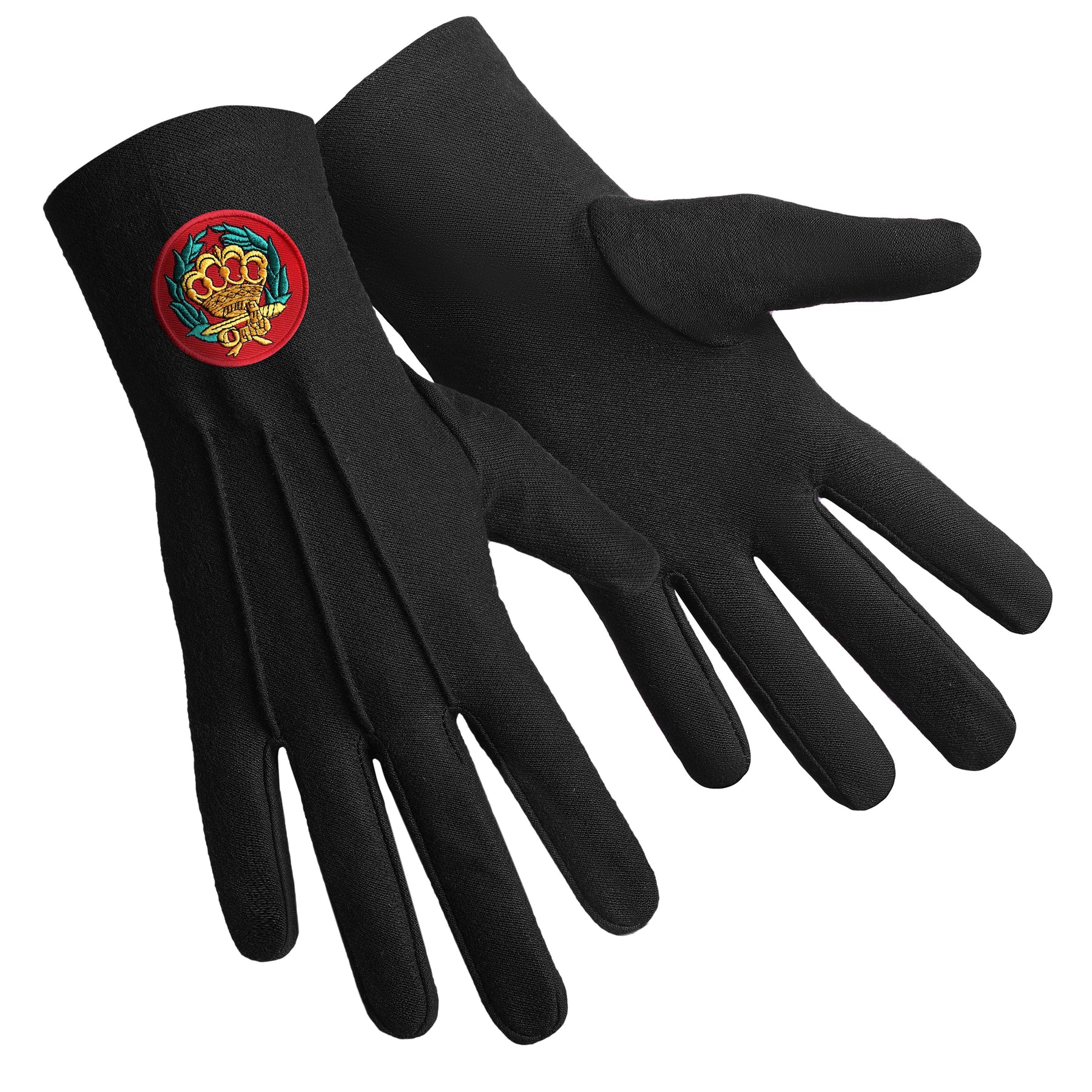 Order of the Amaranth Glove - Black Cotton With Red Patch - Bricks Masons