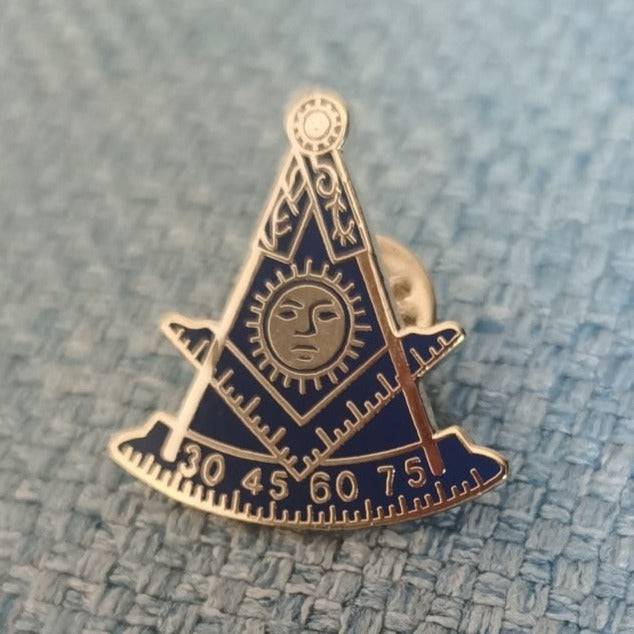 Past Master Blue Lodge Lapel Pin - Black & Blue