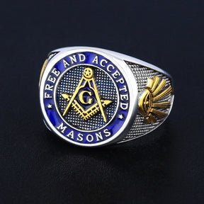 Anillo de la Logia Azul de Maestro Masón - Masones Libres y Aceptados con S&amp;C G Ojo de la Providencia