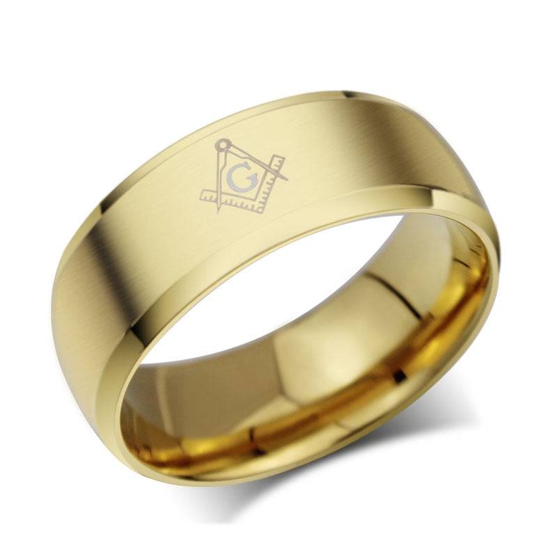 Master Mason Blue Lodge Ring - Square & Compass Band -Different colors