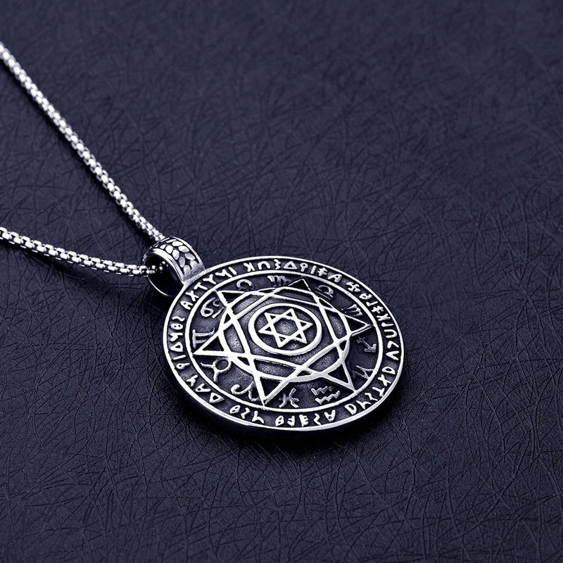 Ancient Israel Necklace - Seal Of Solomon Talisman Hexagram - Bricks Masons