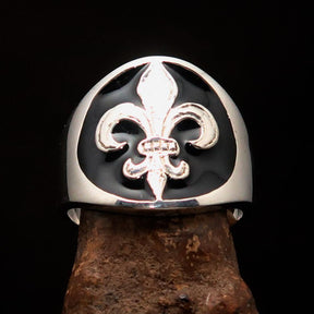 Knights Templar Commandery Ring - Knight Fleur De Lis Sterling Silver