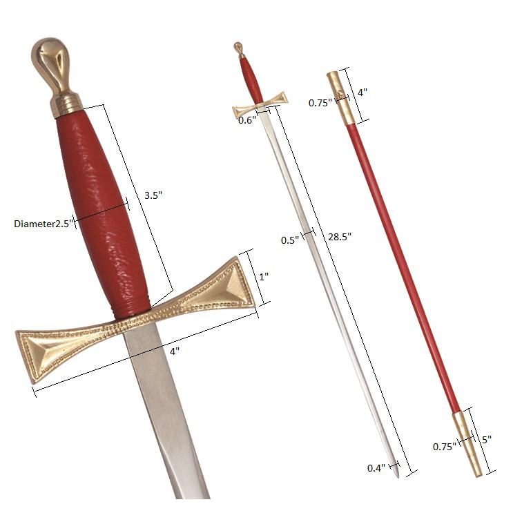 Universal Sword - Red Gold Hilt and Red Scabbard