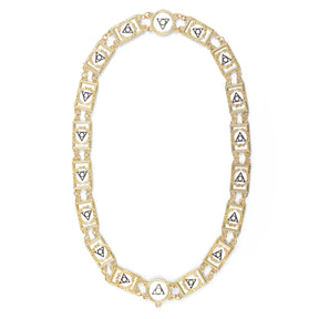 LOCOP PHA Chain Collar - Gold & White With Wreath - Bricks Masons