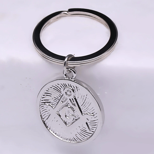 Master Mason Blue Lodge Keychain - Double Sides Silver