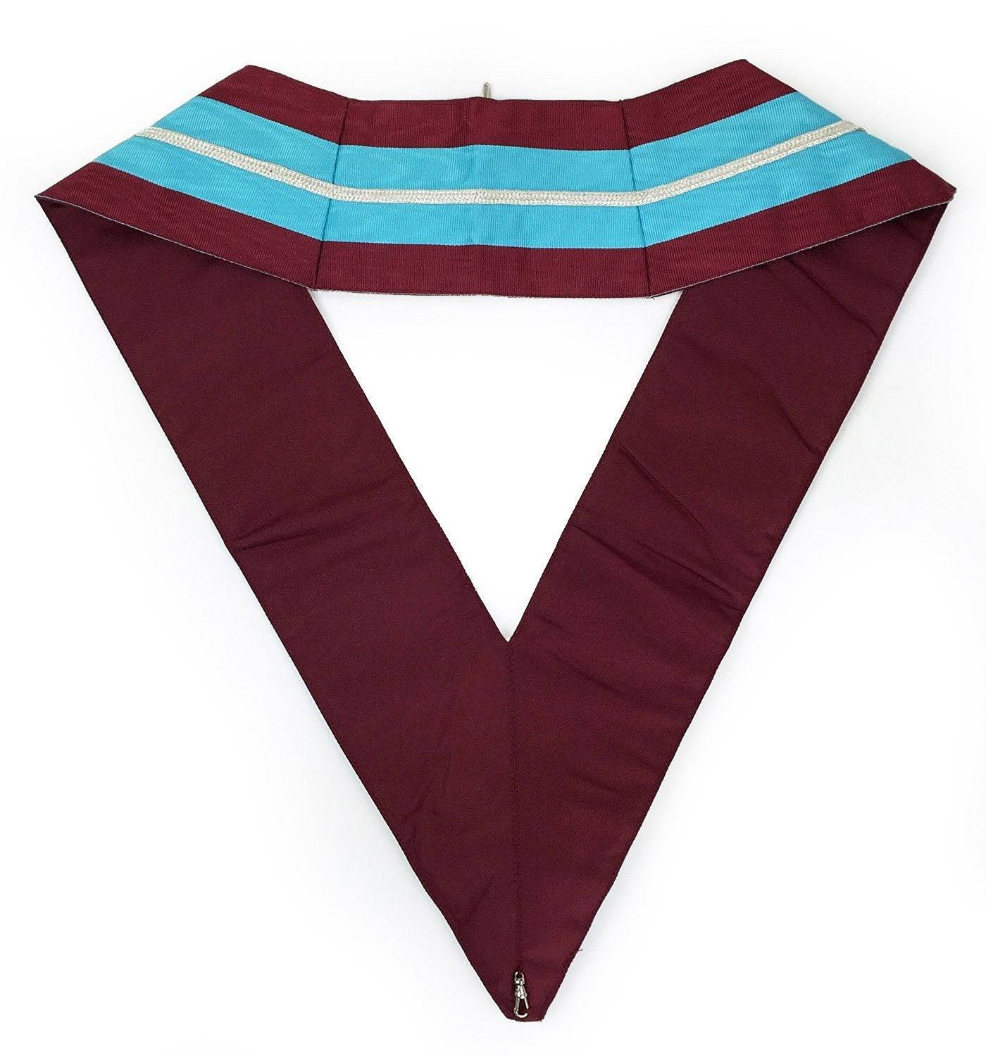 Past Master Mark Collar - Sky Blue & Maroon Moire