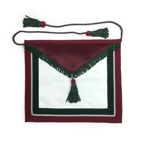 Member The Royal Order of Scotland Apron - White, Maroon & Green