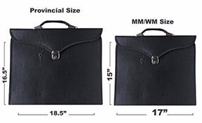 Master Mason Blue Lodge Apron Case - Black Leather MM, WM, Provincial