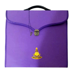 Past Master Blue Lodge Apron Case - Purple Leather Different Sizes MM, WM, Provincial