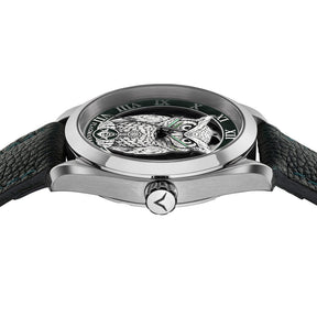 Reloj de pulsera Master Mason Blue Lodge - Bisel verde cuadrado y brújula G con búho