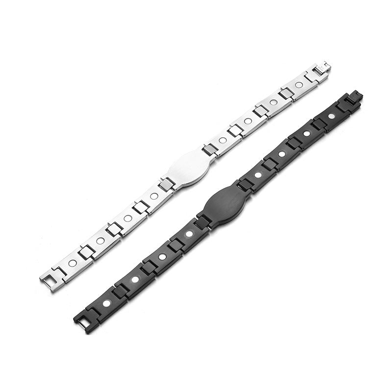 Knights Templar Commandery Bracelet - Silver & Black Cross Titanium Steel Bracelets - Bricks Masons