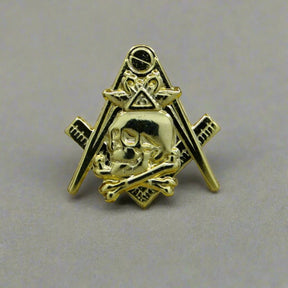 Widows Sons Lapel Pin - Gold Plated Pendant With Butterfly Buckle - Bricks Masons