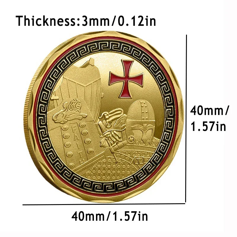 Knights Templar Commandery Coin - Armor of God Gold/Silver - Bricks Masons