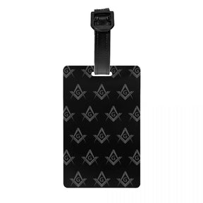Master Mason Blue Lodge Luggage Tag -  Privacy Strap for Travel Bags - Bricks Masons