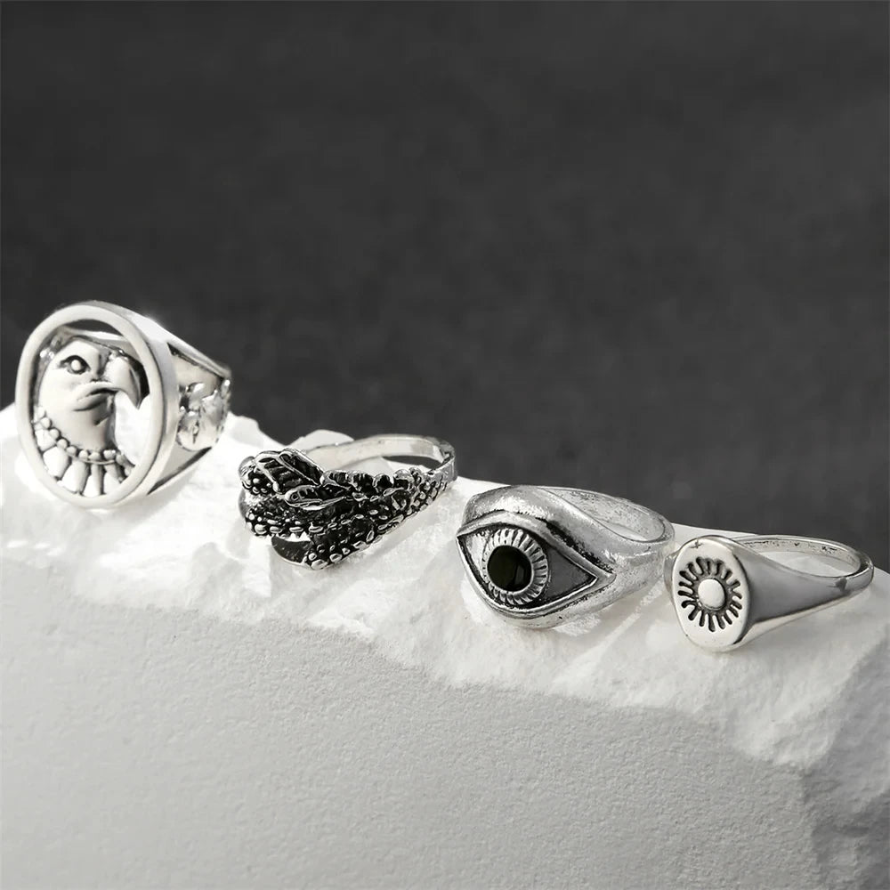 Eye Of Providence Ring - Set of 4 Zinc Alloy - Bricks Masons