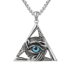 Ancient Egypt Necklace - Eye Of Horus Personalized Triangle Eye - Bricks Masons