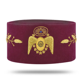 95th Degree Memphis Misraim French Regulation Regalia Set - Burgundy & Gold Hand Embroidery