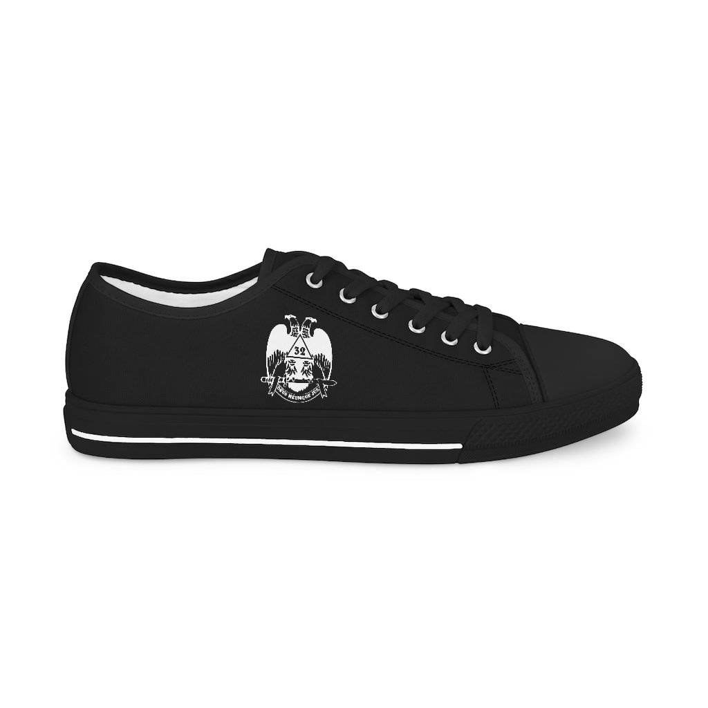 32nd Degree Scottish Rite Sneaker - Wings Down Low Top Black & White