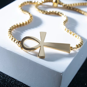 Ancient Egypt Bracelet - Ankh Cross Stainless Steel - Bricks Masons