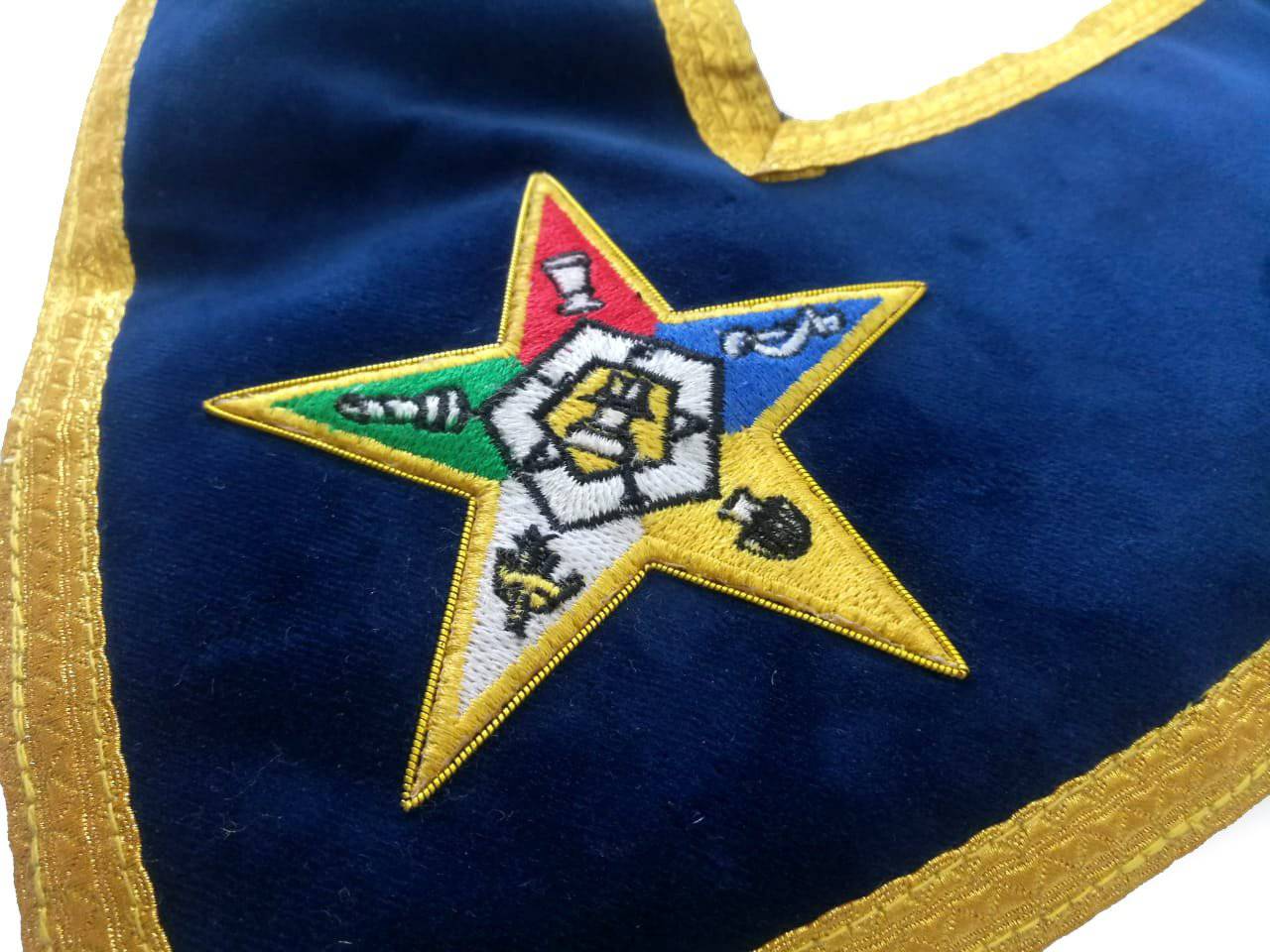 Associate Patron OES Collar - Royal Blue with Gold Braid - Bricks Masons