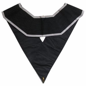 Chevalier Grand Introducteur 30th Degree French Collar - Black Moire with White Borders - Bricks Masons